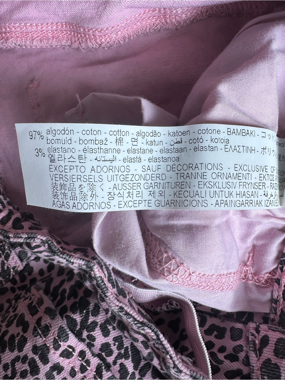 ZARA Girls Five Pockets Pink Leopard Skinny Jeans Size 11-12 Adjustable Waist - Picture 5 of 7